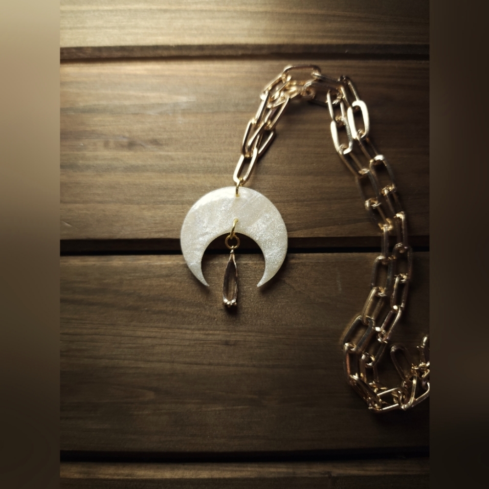 Handmade half moon necklace